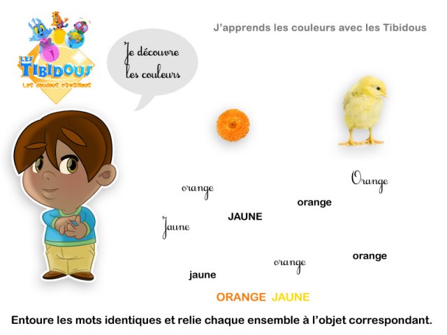 Reconnaître le nom des couleurs